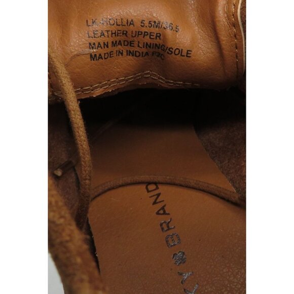 Lucky Brand Women's 5.5 Brown Leather Lace-Up Heeled Ankle Boots NEW - Picture 4 of 8